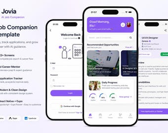 Jovia AI Job Companion UI-mall | React Native Expo TypeScript mobilkit