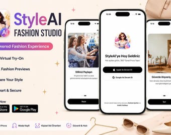 Källkod för StyleAI Fashion Studio | React Native AI virtuell prova-på-app (digital nedladdning)