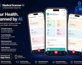Källkod för React Native AI Health Scanner | App för övervakning av vitala värden (digital nedladdning)