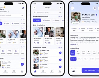 React Native Expo Healthcare App UI Template | TypeScript Telemedicine Kit (Digital Download)