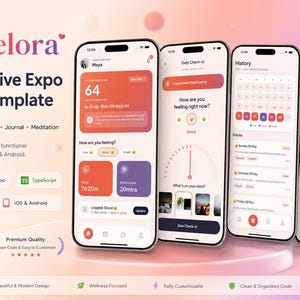 React Native Expo Mood Tracker App UI Template (TypeScript)
