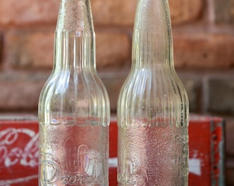 Vintage Dandee Soda Bottles Indianapolis Indiana Pair Anweiler Beverage Co Variants Embossed Label approximately 1940's-1950's