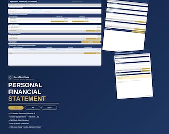 Modelo de Declaração Financeira Pessoal | Declaração Financeira Pessoal pronta para empréstimo (Excel, PDF, Word)