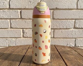 Tropisch fruit Owala handgemaakte aangepaste waterfles crème zomerbeker lekvrij geïsoleerd rietje cadeau voor haar