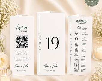Wedding Table Number & Timeline | Editable Canva Template