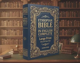 Biblia etíope completa en inglés, letra grande, ilustrada, tapa dura para estudio.