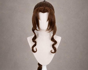Aerith Gainsboru Perücke | Final Fantasy 7 FF7 Lange Braune Zopf Cosplay Haare