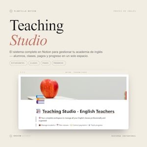 Notion Template for English Teachers | Teaching Hub | Student Management | Lesson Planner | ESL Teacher | Digital Planner