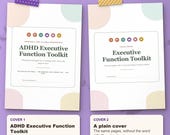 Two covers included: ADHD Executive Function Toolkit cover and a plain cover without the word ADHD