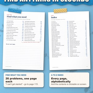 Find what you need page with 26 problems and the A to Z index