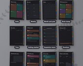 Twelve of the 21 sections of the digital planner, from daily pages to money