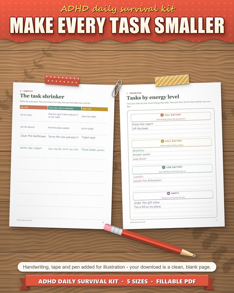Task shrinker and tasks by energy level, make every task smaller