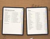 Find what you need page and A to Z index on tablets, both with tappable links