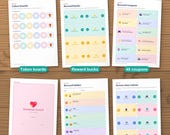 Reward charts for kids: token boards, reward bucks, 48 coupons, 8 certificates, reward ladder, screen time tokens