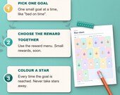 How it works: one goal, a reward you choose together, colour a star