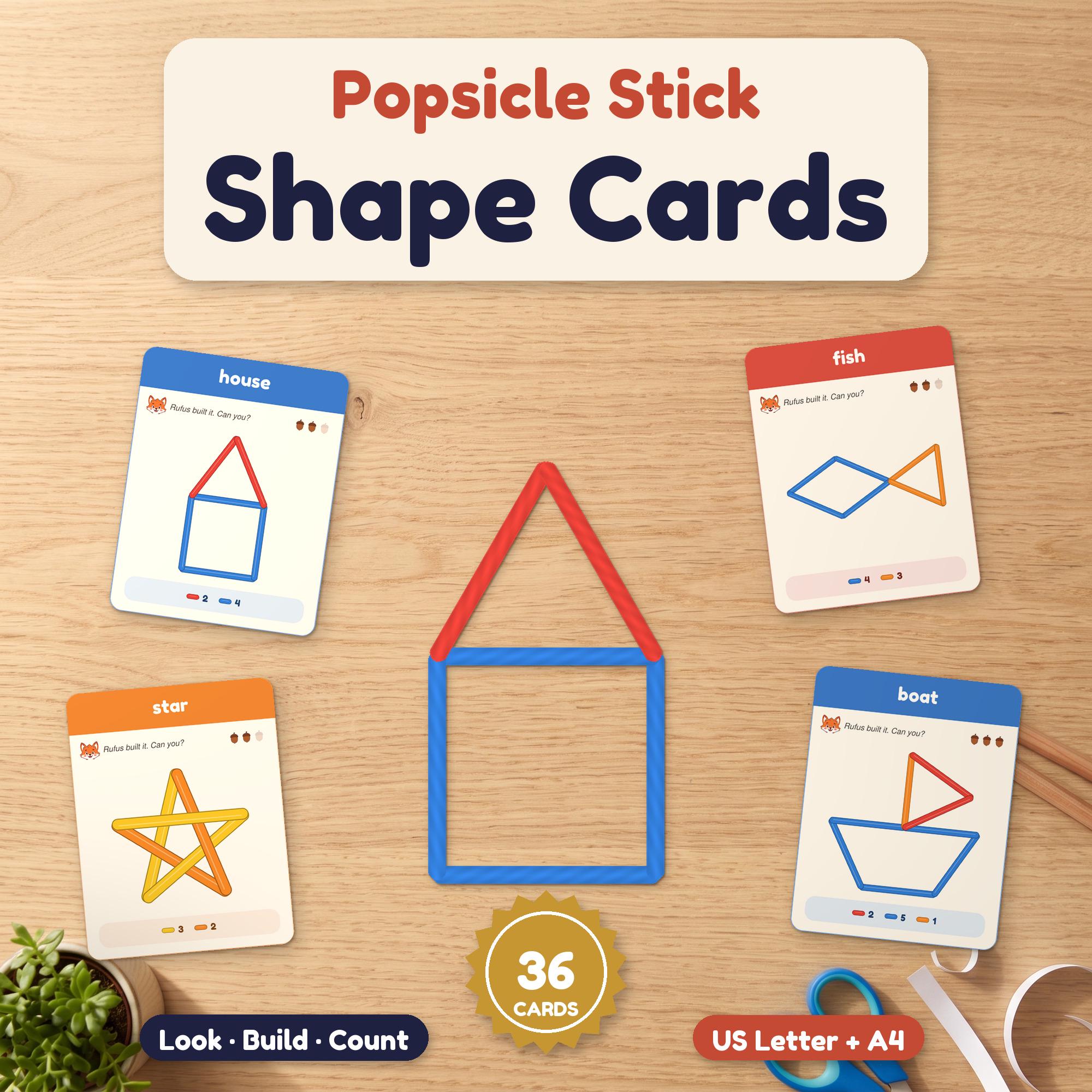 Popsicle Stick Shape Cards