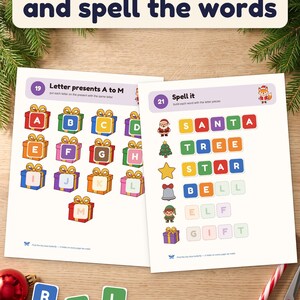 Printbaar kerstactiviteitenboek, 30 activiteiten voor peuters, kerstactiviteitenboek voor kinderen, activiteitenmap voor kleuters, kerstcountdown in PDF-formaat afbeelding 8
