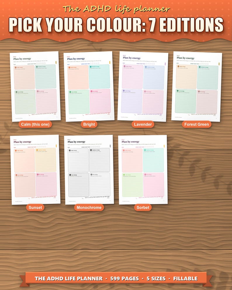ADHD Planner 2026 2027 2028 Printable for Adults, Dated and Undated, 599 Page Fillable PDF, Daily Weekly Monthly Pages, Dopamine Menu image 8