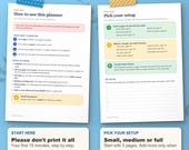 Start here page and pick your setup page: you don't need to print all 345 pages