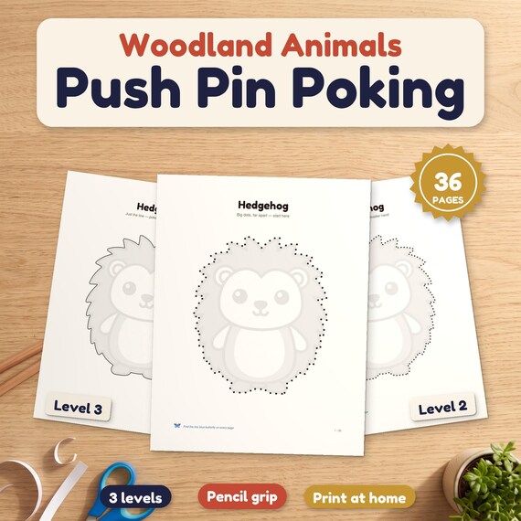 Push Pin Poking — Woodland Animals