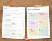 Dopamine menu and brain dump sorted into boxes, filled in as an example