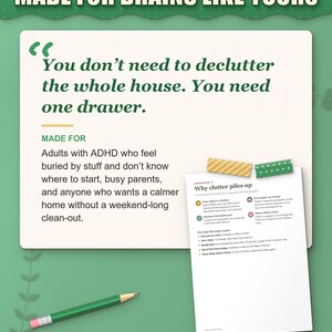 Who the declutter planner is for: adults with ADHD who feel buried by stuff and busy parents