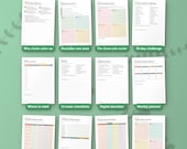 What's inside the ADHD declutter planner: 12 of the 47 pages, from why clutter piles up to a paper clutter system