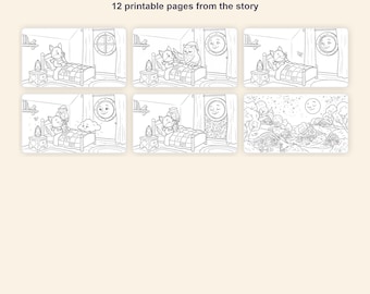 Buonanotte, Rufus - Libro da colorare stampabile, 12 pagine (download digitale) Età 5-7