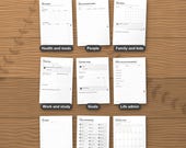 Nine more planner sections: health, people, family, work and study, goals, life admin, notes, stickers and the dated 2026-2027 calendar