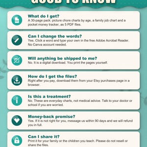 Frequently asked questions: what you get, typing into the PDF, no shipping, download, sharing