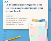 Who the digital planner is for: adults with ADHD who plan on a tablet
