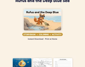 Rufus Deep Blue Sea Storybook, Coloring, Activity Pack (Printable PDF)
