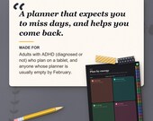 Who the digital planner is for: adults with ADHD who plan on a tablet