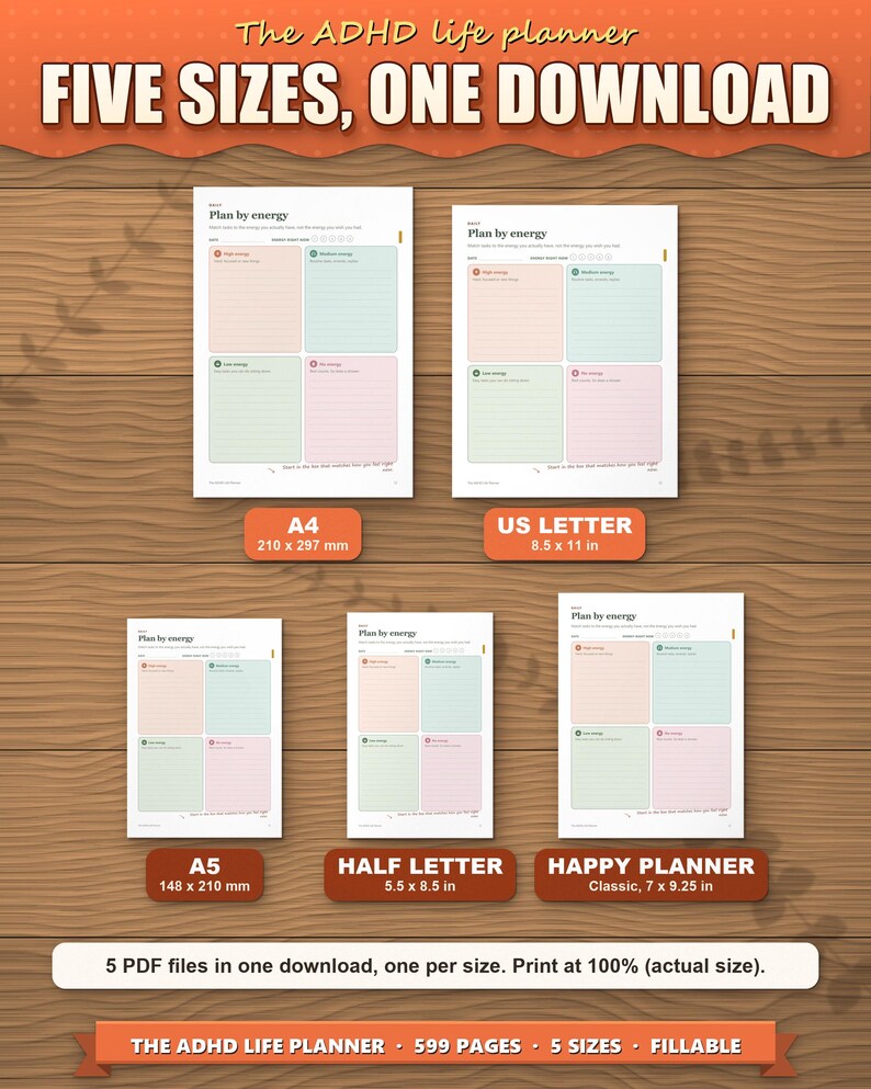 ADHD Planner 2026 2027 2028 Printable for Adults, Dated and Undated, 599 Page Fillable PDF, Daily Weekly Monthly Pages, Dopamine Menu image 15
