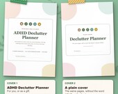 Two covers included: ADHD Declutter Planner cover and a plain cover without the word ADHD