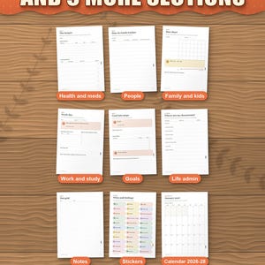 ADHD Planner 2026 2027 2028 Printable for Adults, Dated and Undated, 599 Page Fillable PDF, Daily Weekly Monthly Pages, Dopamine Menu image 3