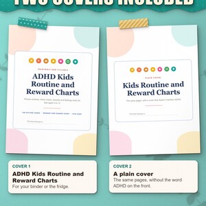 Two covers included: ADHD Kids Routine and Reward Charts cover and a plain cover without the word ADHD