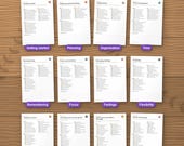 Twelve strategy pages, one per executive function skill, 27 strategies each