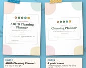 Two covers included: ADHD Cleaning Planner cover and a plain cover without the word ADHD