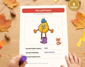 Autumn leaf craft for kids printable - image - image 1