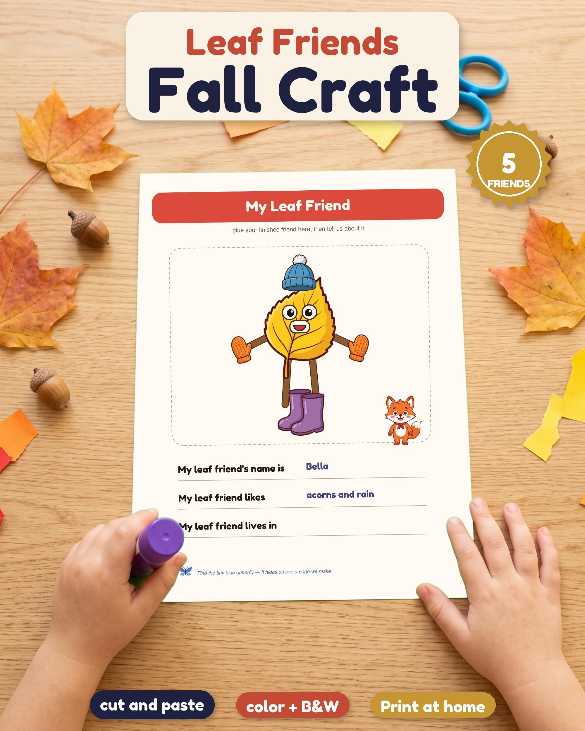 Autumn leaf craft for kids printable - image - image 1