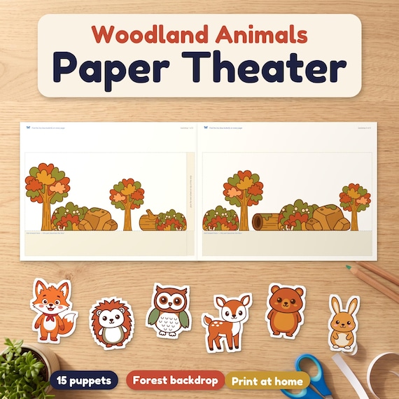 Woodland Animals Paper Theater
