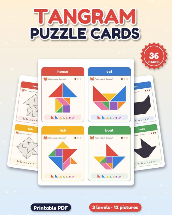 Tangram Puzzle Cards
