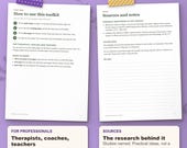 How to use the toolkit for therapists, coaches and teachers, and the sources page