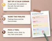How it works: set up a calm corner, name the feeling, pick a tool
