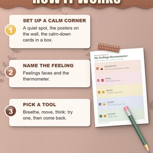 How it works: set up a calm corner, name the feeling, pick a tool