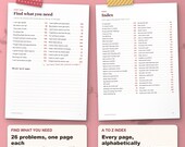 Find what you need page with 26 problems and the A to Z index