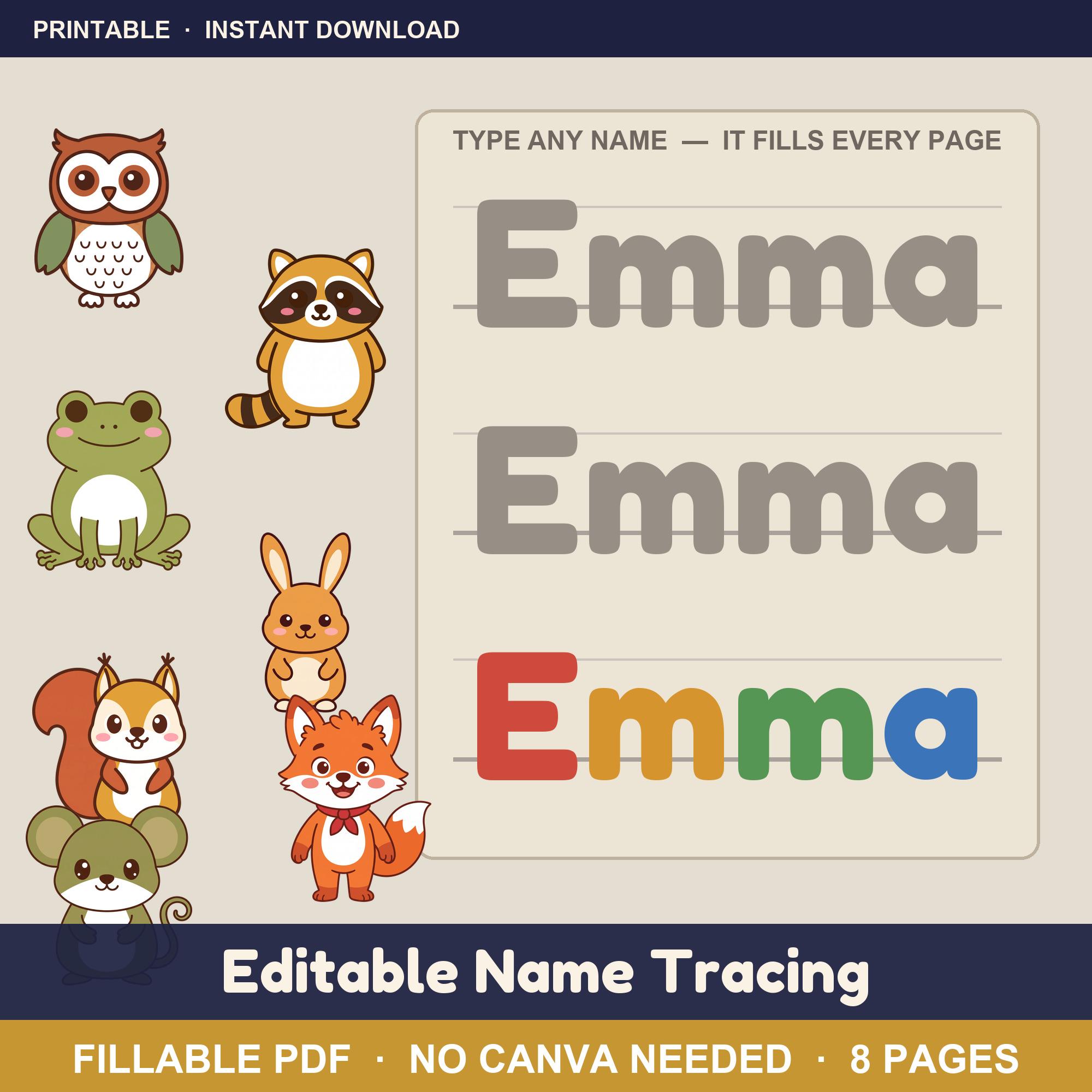 My Name Book — editable, type any name