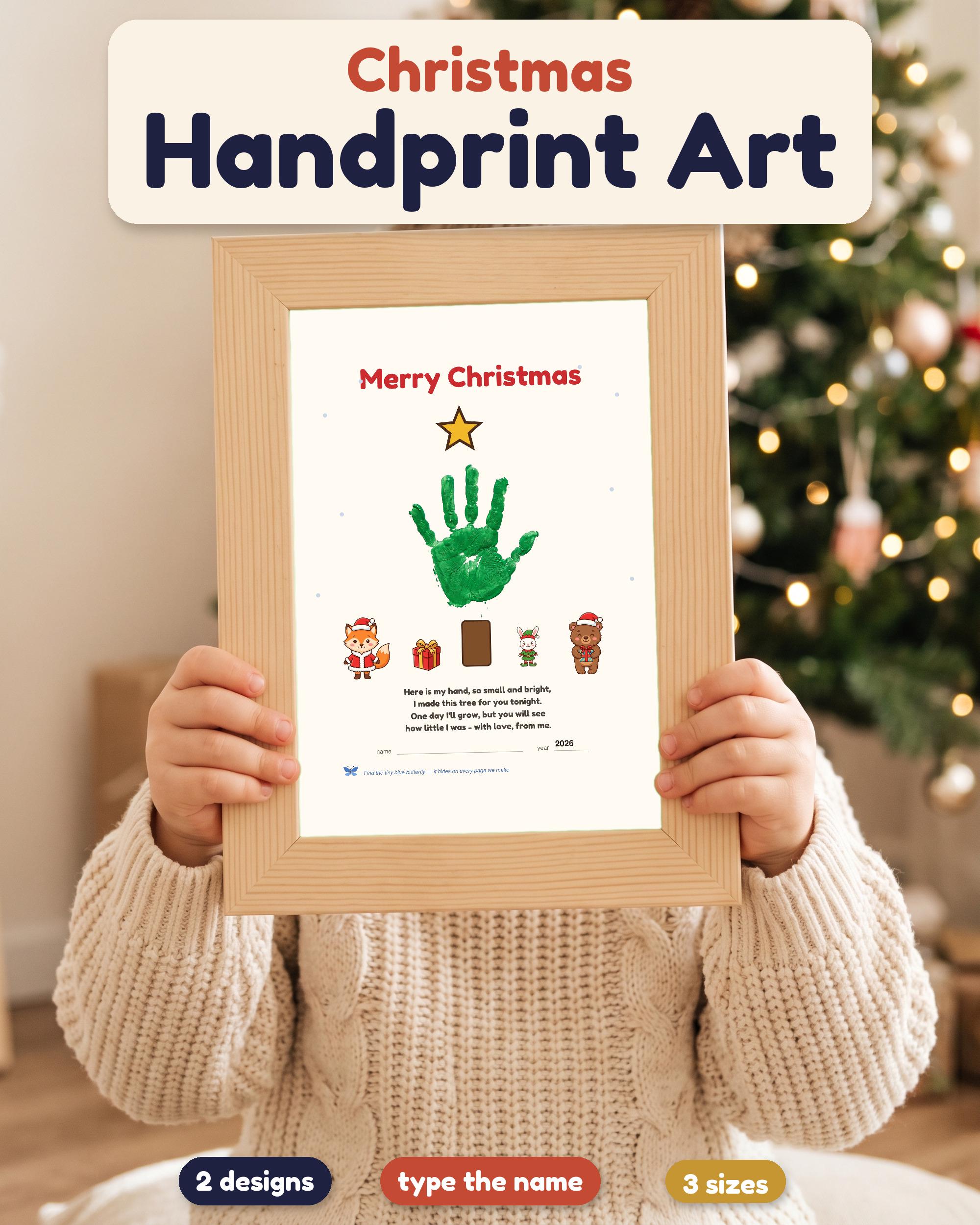 Christmas handprint art printable - image - image 1
