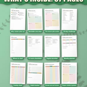 ADHD Declutter Planner Printable, Fillable Decluttering Checklist, 30 Day Declutter Challenge, Room by Room Checklists, Home Organization image 2